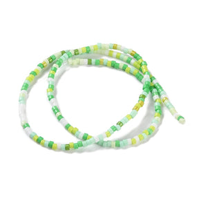 Handmade Glass Beads, Green, 2.5x2mm - Uniq Perler - 112757