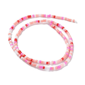 Handmade Glass Beads, Pink, 2.5x2mm - Uniq Perler - 112758