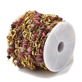 Håndlavet Kæde Med Perler Og Hjerte Links, Langtidsholdbar (Forgyldt, 1m) - Uniq Perler - 219616