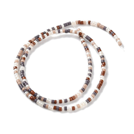 Håndlavet Lampwork Glasperler, Brun/Gylden (2,5x2mm) - Uniq Perler - 114604