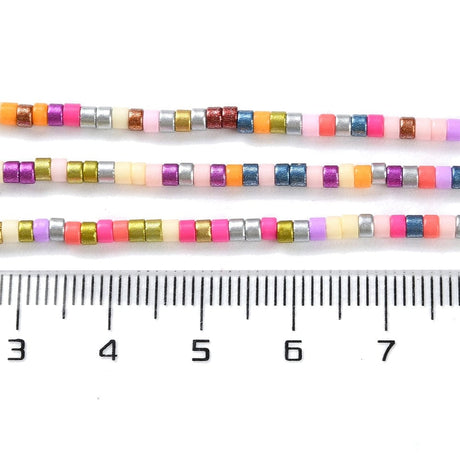 Håndlavet Lampwork Glasperler, Farve Mix, (2x2,5mm) - Uniq Perler - 152168