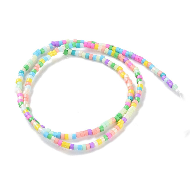 Håndlavet Lampwork Glasperler, Farve Mix, 2x2,5mm - Uniq Perler - 519156