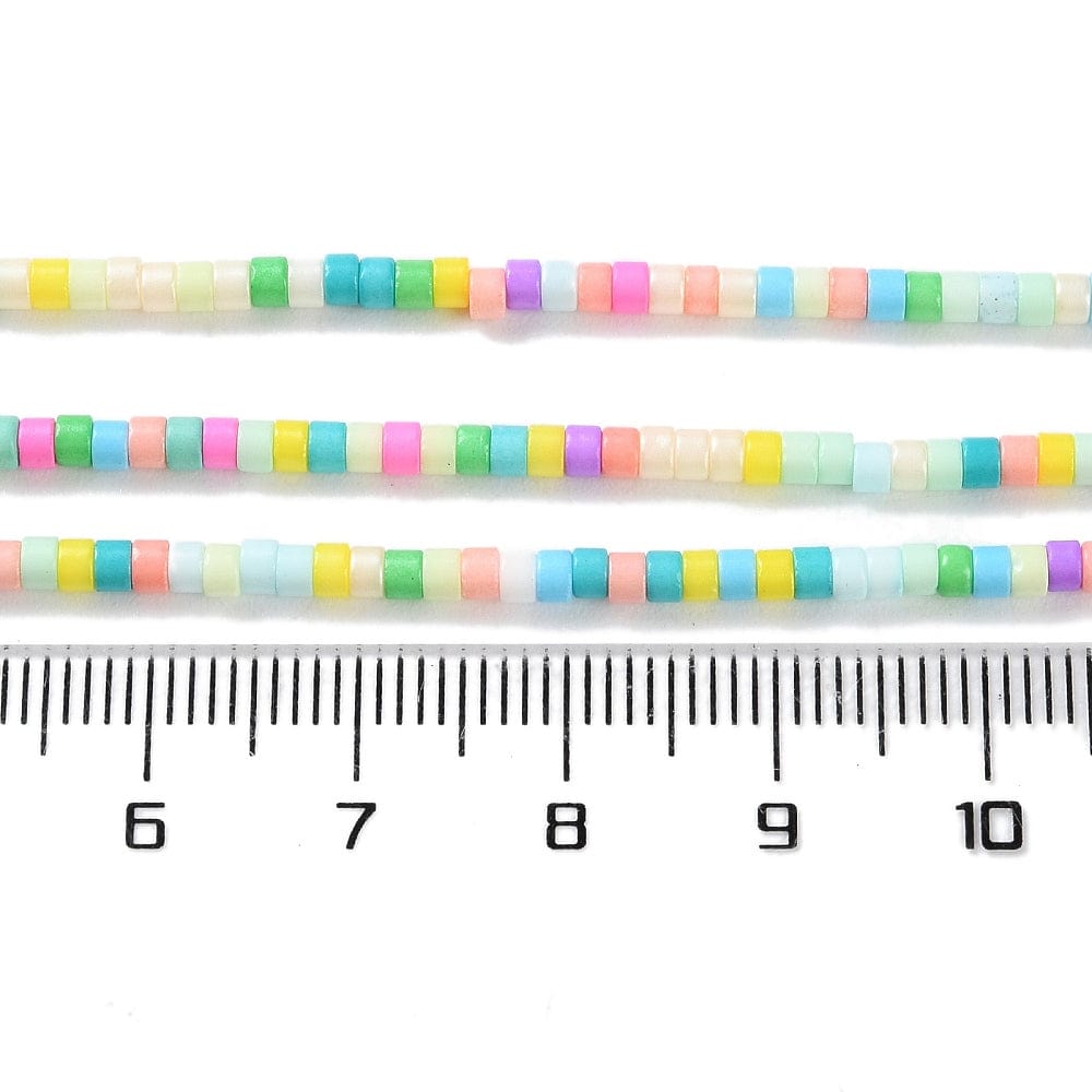 Håndlavet Lampwork Glasperler, Farve Mix, 2x2,5mm - Uniq Perler - 519156