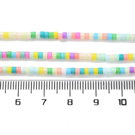 Håndlavet Lampwork Glasperler, Farve Mix, 2x2,5mm - Uniq Perler - 519156