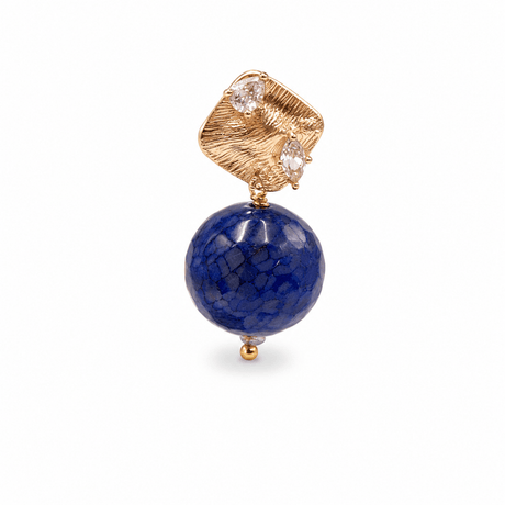 Harlekin Formet Ørestikkere Med Klar Zirkonia Sten, 18K Forgyldt, 12,5x13mm - Uniq Perler - 114242