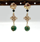 Harlekin Formet Ørestikkere Med Klar Zirkonia Sten, 18K Forgyldt, 12,5x13mm - Uniq Perler - 114242