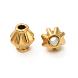 Harlekin formet Perler i Vandfast Forgyldt Stål – (6,5x5,5mm, 6 stk.) - Uniq Perler - 