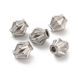 Harlekin formet Perler i Vandfast Stål – (6,5x5,5mm, 6 stk.) - Uniq Perler - 