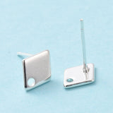 Harlekin Formet Stål Ørestikkere, Sterling Sølv Belagt, 9x7mm - Uniq Perler - 14649