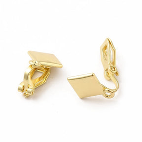 Harlequin Clip-on Earring – Gold-plated (15x11mm) - Uniq Perler - 116169