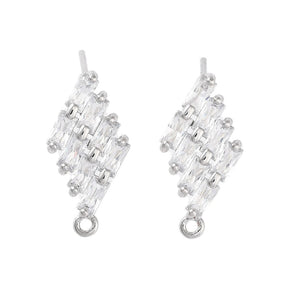 Harlequin Ear studs With Zircon Stones, 17.5x9mm - Uniq Perler - 112759
