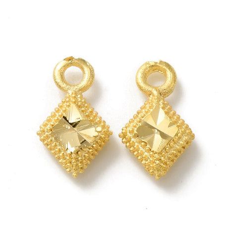 Harlekinformet Messing Vedhæng, 18K Forgyldt, 6 Stk. - Uniq Perler - 0001489295