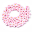 Heishi perler Fimo blomster, rosa str. 10x7 mm