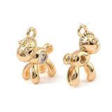 Hest, Klare zirkonia sten, 18K Guldbelagt (11.5x14x5mm) - Uniq Perler - 