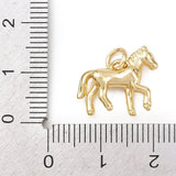 Heste Vedhæng – 18K Forgyldt Messing (13,5x16,5x4,5mm) - Uniq Perler - 120966