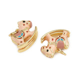 Heste Vedhæng Med Emalje – Langtidsholdbar Forgyldt (12x10,5x6mm) - Uniq Perler - 115804