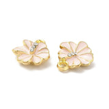 Hibiscus Blomster Vedhæng Med Rosa Emalje, (8 stk.) - Uniq Perler - 114580