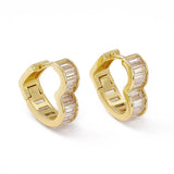 Hjerte Creol Øreringe med Klar Zirkonia – 18 Karat Forgyldt (15mm) - Uniq Perler - 