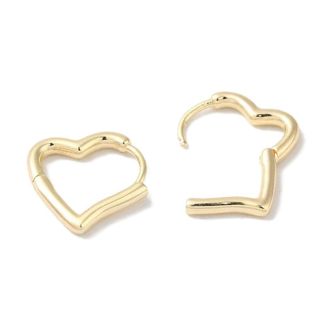 Hjerte Creoler – 18K Forgyldt (14x2mm) - Uniq Perler - 114667