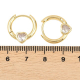 Hjerte Creoler – 18K Forgyldt Messing Med Zirkonia Sten (17x16x3,5mm) - Uniq Perler - 117503