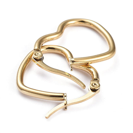 Hjerte Creoler – 18K Forgyldt Stål (22x27mm) - Uniq Perler - 251025