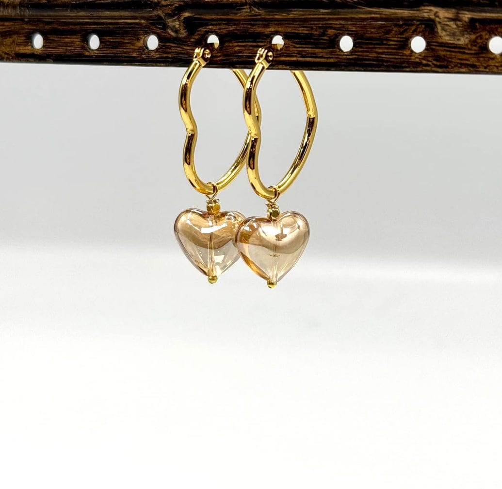 Hjerte Creoler – 18K Forgyldt Stål (22x27mm) - Uniq Perler - 251025