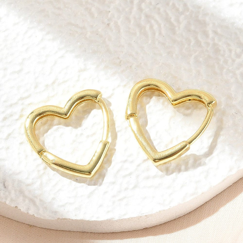 Hjerte Creoler – 18K Langtidsholdbar Forgyldt (16,5x16mm) - Uniq Perler - 187846