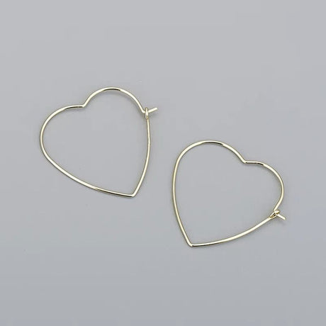 Hjerte Creoler - Forgyldt Sterling Sølv 925 (25x27,8mm) - Uniq Perler - 114862