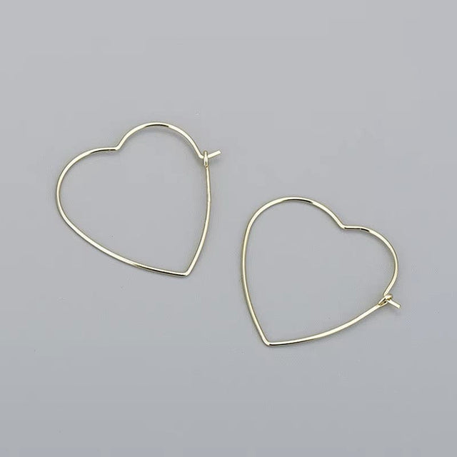 Hjerte Creoler - Forgyldt Sterling Sølv 925 (25x27,8mm) - Uniq Perler - 114862