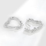 Hjerte Creoler Med Mønster, Langtidsholdbar Forsølvet, 19mm - Uniq Perler - 320171