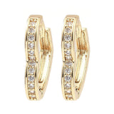 Hjerte Creoler Med Zirkonia Sten - Forgyldt (16x2mm) - Uniq Perler - 115858