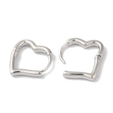 Hjerte Creoler – Platin Farvet (14x2mm) - Uniq Perler - 114666