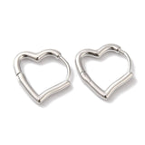 Hjerte Creoler – Platin Farvet (14x2mm) - Uniq Perler - 114666