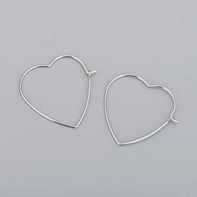 Herz Creolen - Sterling Silber 925 (25x27,8mm) - Uniq Perler - 114863