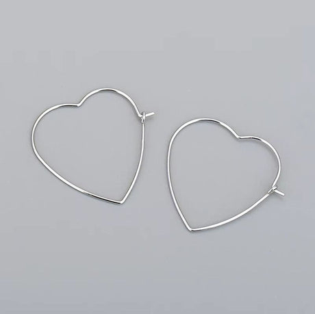 Hjerte Creoler - Sterling Sølv 925 (25x27,8mm) - Uniq Perler - 114863