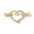Hjerte Fold Over Lås Med Zirkonia Sten – 18K Langtidsholdbar Forgyldt (41x21mm) - Uniq Perler - 115279