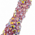 Hjerte Glasperler –Rosa, AB - Belagt, Facetterede (12~13x14~15x8~9mm) - Uniq Perler - 120290