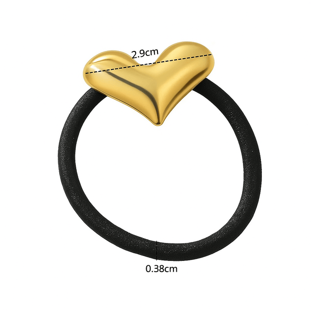 Hjerte Hårspænde – Vandfast Forgyldt Stål - Uniq Perler - 115162