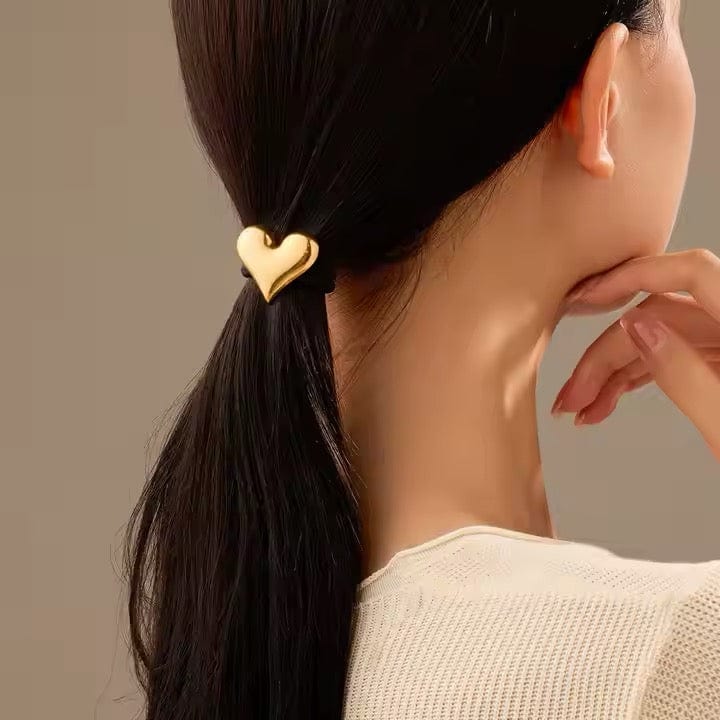 Hjerte Hårspænde – Vandfast Forgyldt Stål - Uniq Perler - 115162