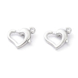 Hjerte Lås – Langtidsholdbar Platin Farvet (12x9mm) 4 stk. - Uniq Perler - 115290