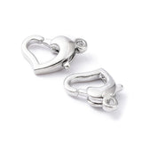 Hjerte Lås – Langtidsholdbar Platin Farvet (12x9mm) 4 stk. - Uniq Perler - 115290