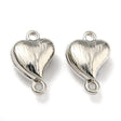 Hjerte Magnet Lås Med Struktur – Langtidsholdbar Platin Belagt (12,5x8,5mm) - Uniq Perler - 114159