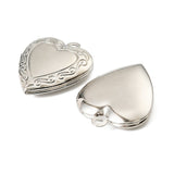 Hjerte Medaljon Vedhæng – Langtidsholdbar Platinbelagt (19x22x5mm) - Uniq Perler - 