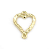 Heart Connector – Light Gold Brass (16.5x12.5mm)