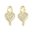 Hjerte Mellemled med Zirkonia sten, Langtidsholdbar Forgyldt (15.5x7.5x3.5mm) - Uniq Perler - 