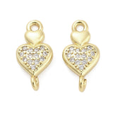Hjerte Mellemled med Zirkonia sten, Langtidsholdbar Forgyldt (15.5x7.5x3.5mm) - Uniq Perler - 