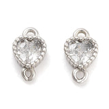 Hjerte Mellemled Med Zirkonia Sten,(str. 8x5x2,5 mm) - Uniq Perler - 113184