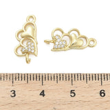 Hjerte mellemled, Zirkonia sten, Langtidsholdbar Forgyldt (18x8x3.5mm) - Uniq Perler - 