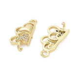 Hjerte mellemled, Zirkonia sten, Langtidsholdbar Forgyldt (18x8x3.5mm) - Uniq Perler - 