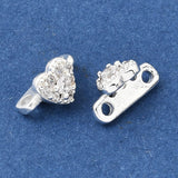 Hjerte Multi Link Med Zirkonia – Langtidsholdbar 18K Forgyldt Messing (6x10x6mm) 2 stk. - Uniq Perler - 122066